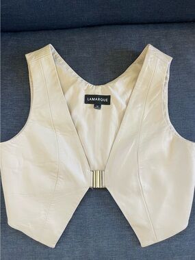 Lamarque Cream Leather Vest